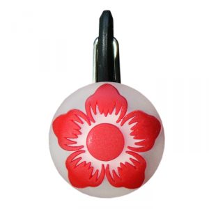 Dog Accessories - Dog Collar clip in red flower design.